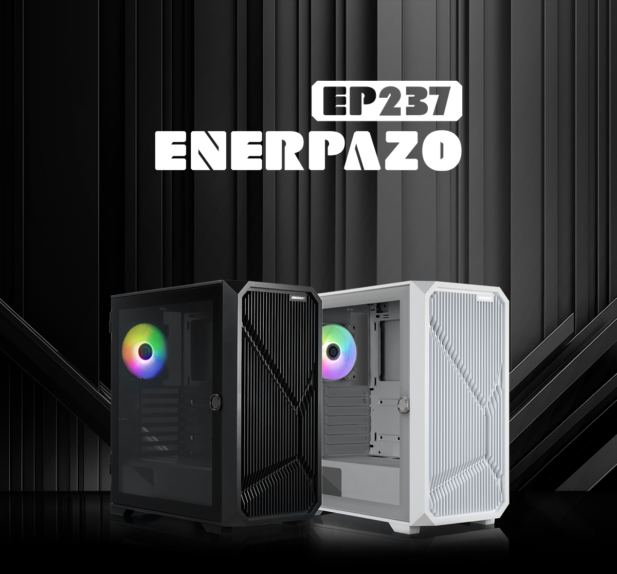 ENERPAZO EP237 RGB Tempered Glass Mini-Tower ATX PC Case 